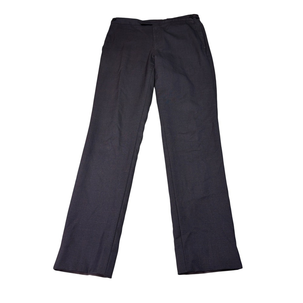 Reiss Lazer Womens 100% Wool Trousers Dark Purple Straight Leg Dress Pants 32x32